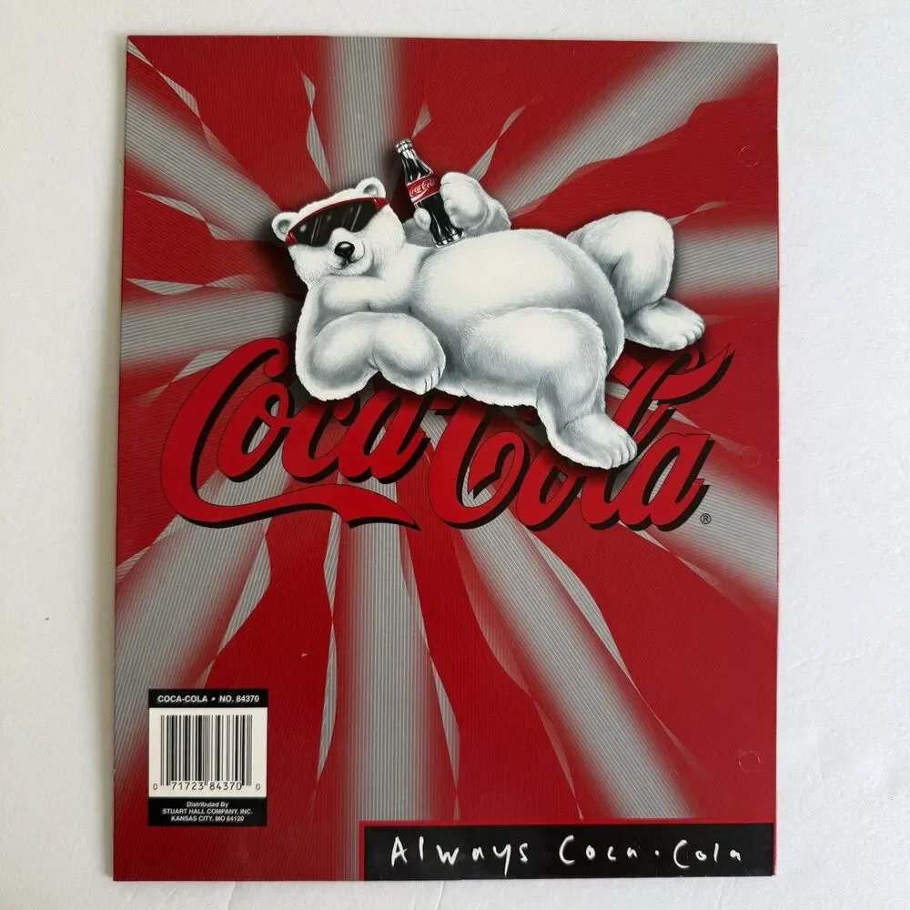 Vintage Coca Cola Coke Soft Drink Folders Spiral Notebook 1997 Memorabilia Qty 4